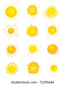 set of sun vector