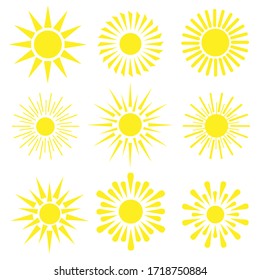 Set of sun vector. Elements for design.