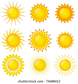 Set of sun vector. Elements for design.