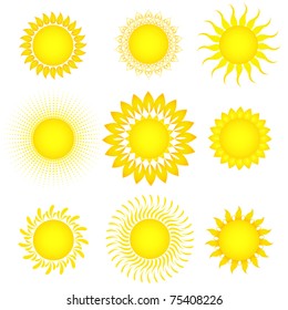 Set of sun vector. Elements for design.