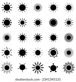  set of sun vector icon