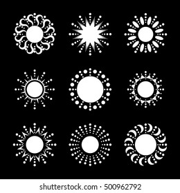 Set of sun vector icon. Star pictograph collection isolated