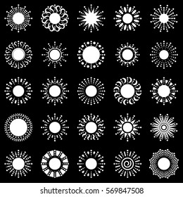 Set of sun vector icon. Star pictograph collection isolated