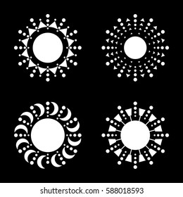 Set of sun vector icon. Star pictograph collection isolated