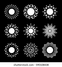 Set of sun vector icon. Star pictograph collection isolated