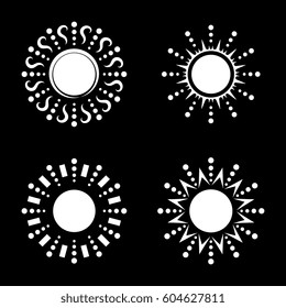 Set of sun vector icon. Star pictograph collection isolated