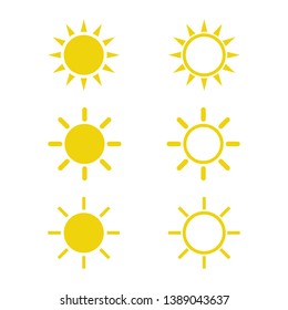 Set of sun vector icons