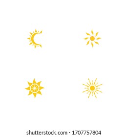 Set Sun Vector illustration Icon Logo Template design