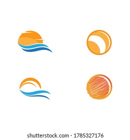 Set Sun Vector illustration Icon Logo Template design