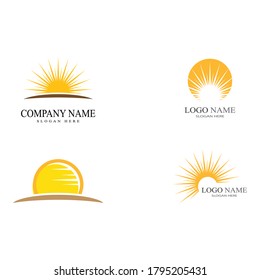 Set Sun Vector illustration Icon Logo Template design