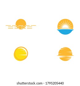 Set Sun Vector illustration Icon Logo Template design
