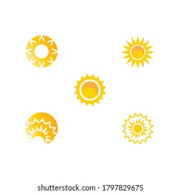 Set Sun Vector illustration Icon Logo Template design