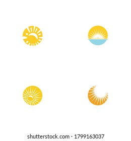 Set Sun Vector illustration Icon Logo Template design