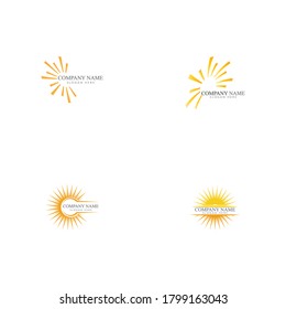 Establecer el diseño de la plantilla de logotipo de la ilustración de Sun Vector