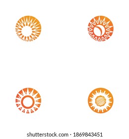Establecer el diseño de la plantilla de logotipo de la ilustración de Sun Vector