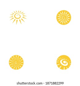 Set Sun Vector illustration Icon Logo Template design