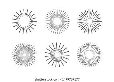 set of sunbrust vintage elements. vector illustrations