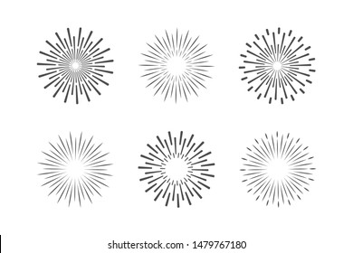 set of sunbrust vintage elements. vector illustrations