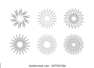 set of sunbrust vintage elements. vector illustrations