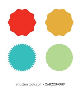 Set sunburst badges. Set of vector starburst, sunburst badges. Simple flat style vintage labels, stickers. Collection star label. Different starburst .