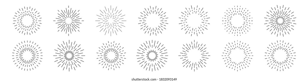 Set of sunburst collection. Vector illustration eps10