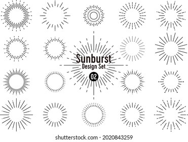 set of Sunburst Design elements
