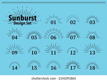 set of Sunburst Design elements