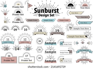 set of Sunburst Design elements