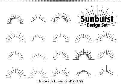 set of Sunburst Design elements