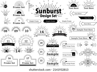 set of Sunburst Design elements
