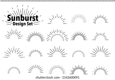 set of Sunburst Design elements