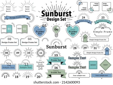 set of Sunburst Design elements