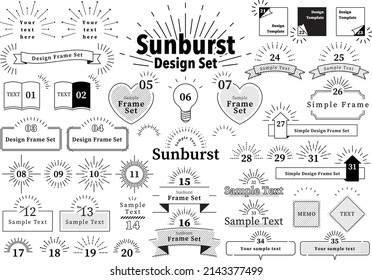 set of Sunburst Design elements