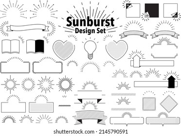set of Sunburst Design elements