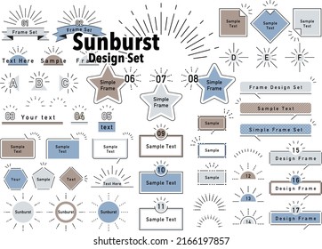 set of Sunburst Design elements