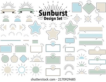 set of Sunburst Design elements