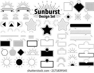 set of Sunburst Design elements