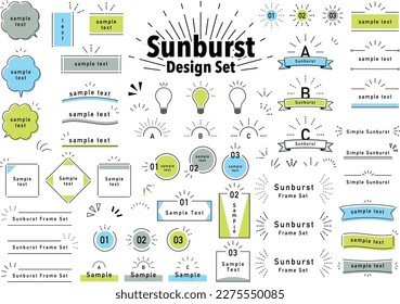 ensemble d'éléments de la conception de Sunburst