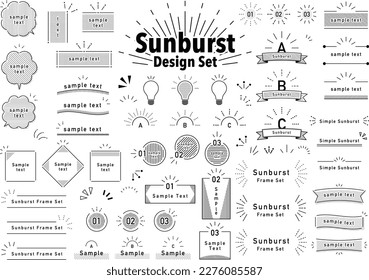 ensemble d'éléments de la conception de Sunburst