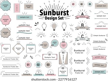 set of Sunburst Design elements