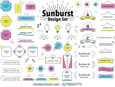 set of Sunburst Design elements