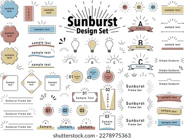 set of Sunburst Design elements