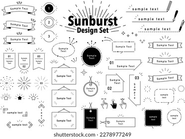 set of Sunburst Design elements