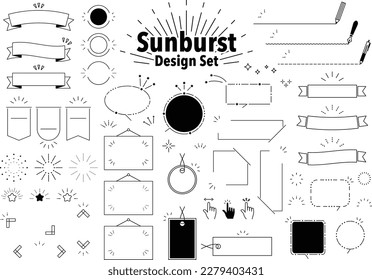 set of Sunburst Design elements