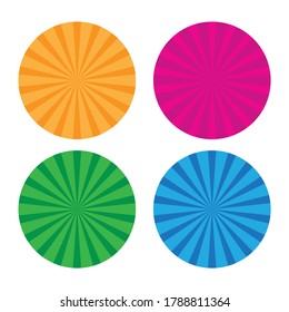 Set Sunburst Pattern Background. Rays. Radial. Summer Banner. Vector Illustration