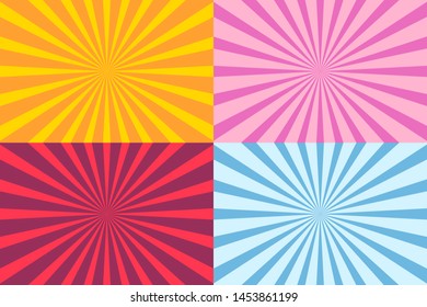 set of sunburst ray. vector illustration