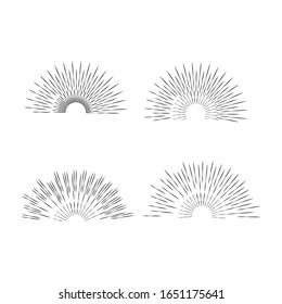 Set of sunburst, starburst, firework vector eps 10