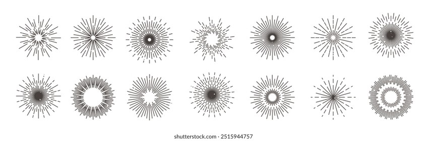 Set of Sunburst vector illustration
