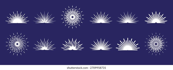 conjunto de ilustração de vetor de explosão solar