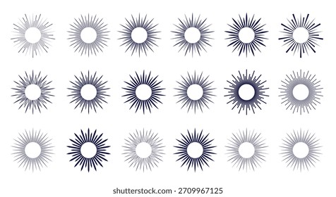 conjunto de ilustração de vetor de explosão solar